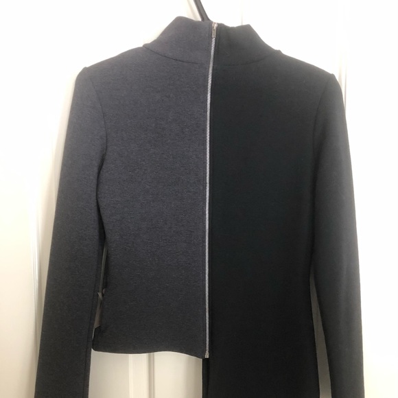 🇫🇷 Vintage Cop.Copine asymmetrical colour block zip sweatshirt. Euro Sz 1 /XS - Picture 3 of 8